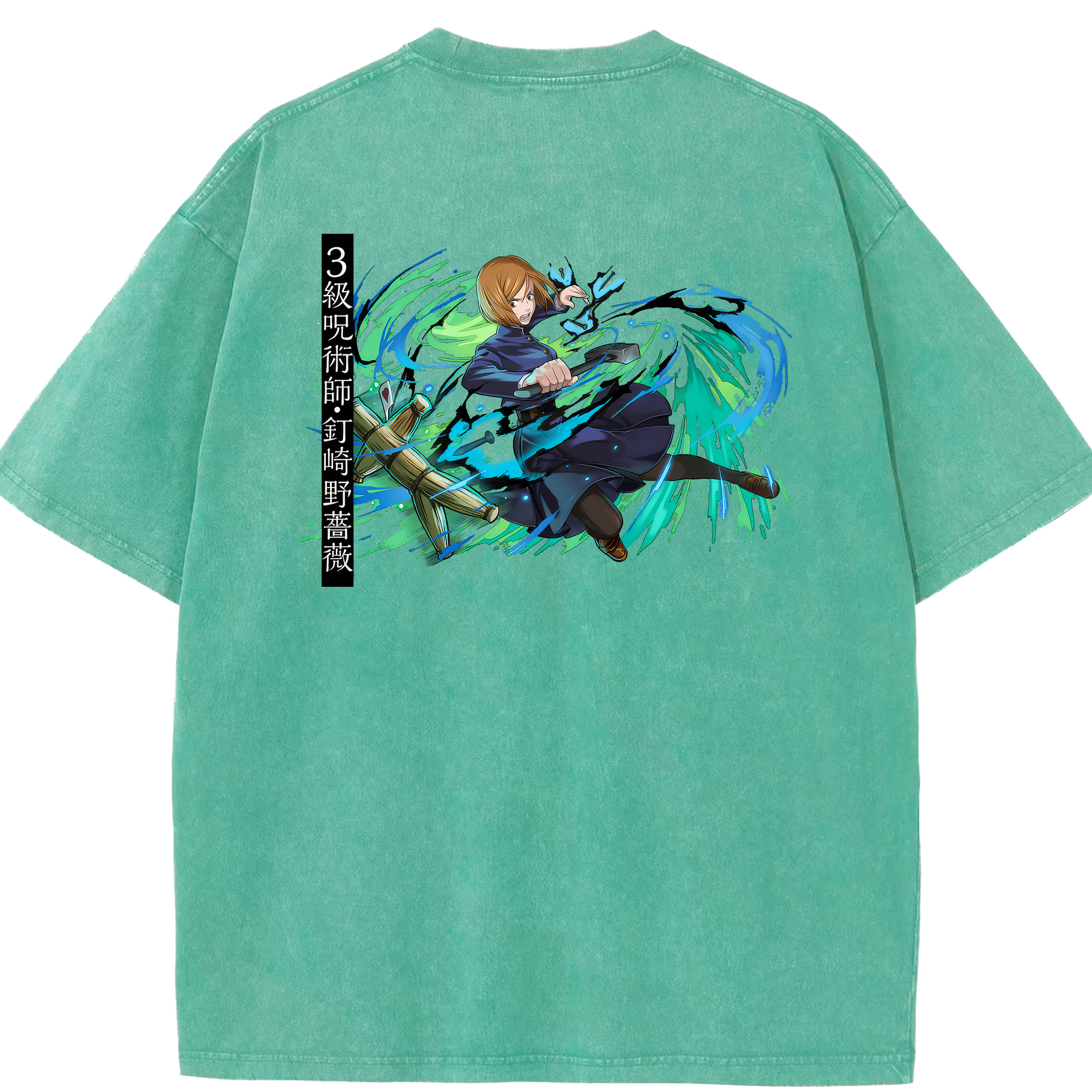 （画像用） 呪術廻戦 Jujutsu Kaisen 綿100% ヴィンテージ風 半袖Tシャツ（背面プリント）